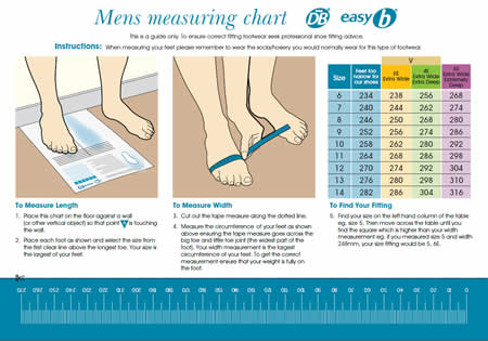 Foot Width Chart Uk