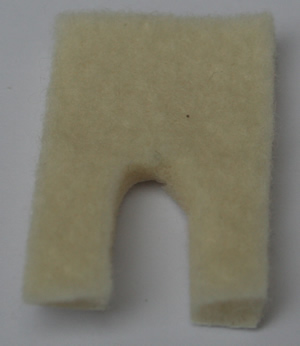Remove a small piece of the felt as shown above